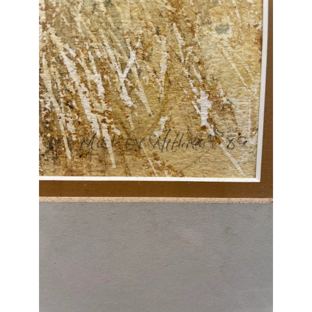 Wood 1986 Original Coastal Beach Cottage Watercolor Painting by Mickey Williams With Oak Frame For Sale - Image 7 of 10