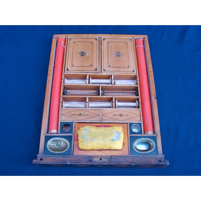 Brown 19th Century Italian Marquetry Necessaire Sewing Shaving Travel Box For Sale - Image 8 of 12