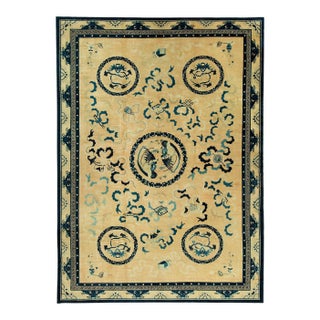 Large Antique Chinese Dragon Rug For Sale