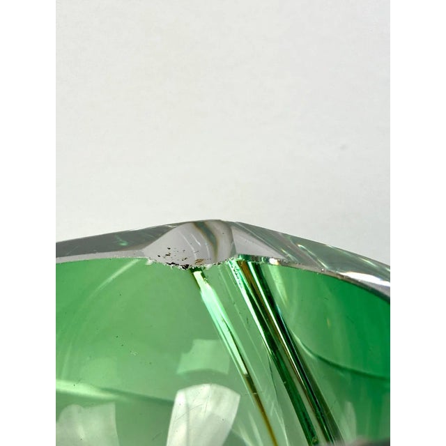 1960s Vintage Green Swirl Murano Ashtray by Val Saint Lambert, 1960s For Sale - Image 5 of 8