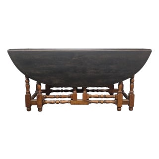 Late 20th Century William and Mary Style Jacobean Gateleg Drop-Leaf Dining Table For Sale