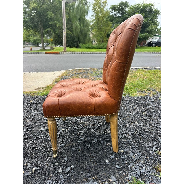 Edward Ferrell Tufted Brown Leather Dining Chairs -Set of 4 For Sale - Image 15 of 15