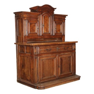 Baroque Double Body Credenza in Walnut For Sale