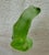 1990s Lalique France Crystal Frog Lime Green Signed Figurine Paperweight Rainette For Sale - Image 5 of 9