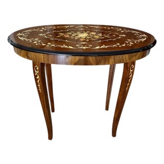 Italian Sorrento Handmade Inlaid Marquetry Side Table For Sale