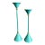 Vintage Post Modern Candle Stick Holders 80s 90s Turquoise Memphis Style a Pair For Sale