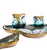 Art Nouveau Desk Set in Ceramic and Gilt Bronze, France, 1900s, Set of 4 For Sale - Image 5 of 12