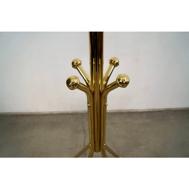 1980’s Hollywood Regency Brass Free Standing Coat Rack For Sale - Image 10 of 12