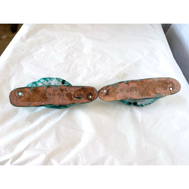 Made in Italy by Gabbianelli, 1950s / 1970s. These two handles are made in hand-modeled and enameled earthware. They might...