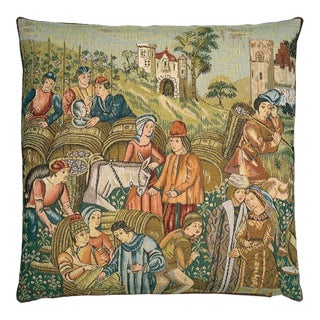Vintners Tapestry Cushion With Feather Filler - 46x46cm (18"x18") For Sale