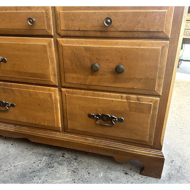 Ethan Allen ‘Provincetown’ 60” Solid Maple Credenza or Dresser by Dearborn of Oshkosh - Vintage Mid 20th Century For Sale - Image 4 of 8