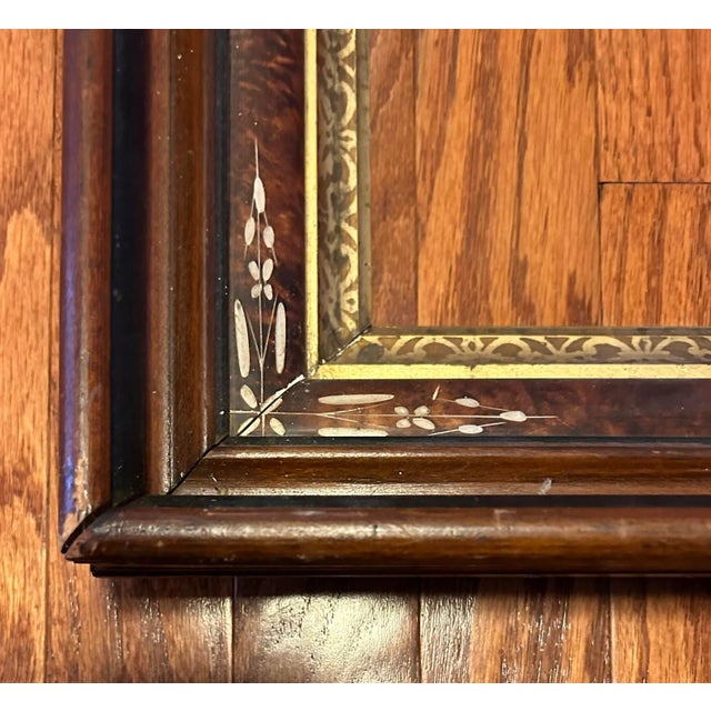 Late 19th Century Antique Victorian Ornate Walnut Shadow Box Frame for Picture 10 X 12” For Sale - Image 5 of 8