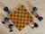Carved Marble Stemware (6 Goblets) Displayed on Handmade Chess/Checkerboard 1969 For Sale - Image 6 of 14