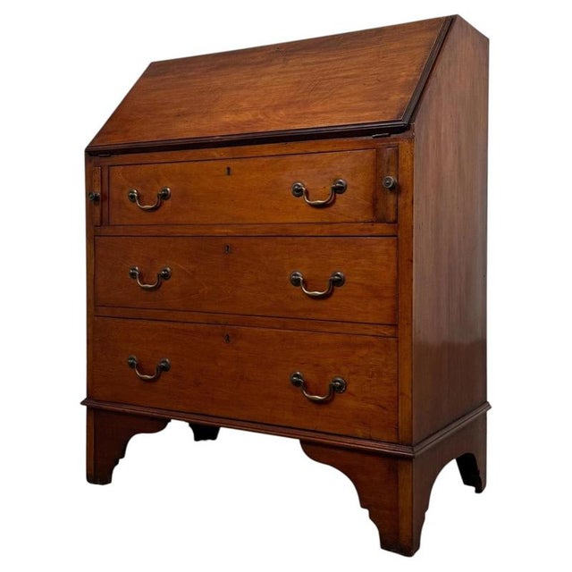 20th Century Edwardian English Mahogany Bureau, 1890s For Sale - Image 3 of 14