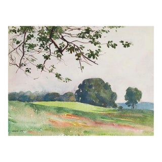Antique 1922 Van Cortland Park New York Watercolor Painting by Egbert Cadmus For Sale