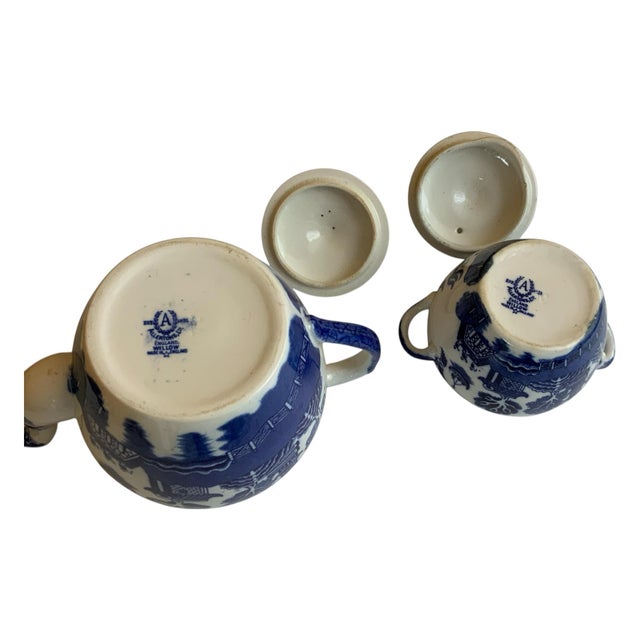 Blue Vintage Allerton Coffee / Teat Pot and Lidded Sugar Container Set- 2 Pieces For Sale - Image 8 of 10