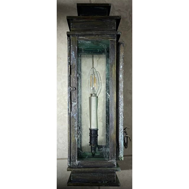 Single Wall Hanging Solid Brass Lantern For Sale In Miami - Image 6 of 12
