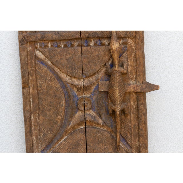 Antique African Senufo Masked Crocodile Shutter For Sale - Image 4 of 6