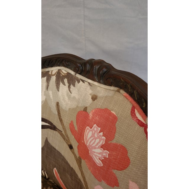 Mid 20th Century Vintage Floral Cane Lounge Chair For Sale In Seattle - Image 6 of 7