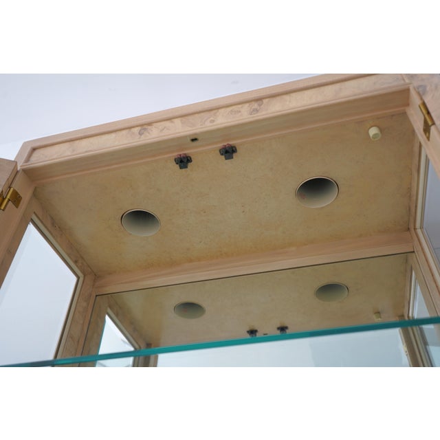 Burl Ash Campaign Curio Cabinet by Drexel Heritage For Sale In Philadelphia - Image 6 of 16