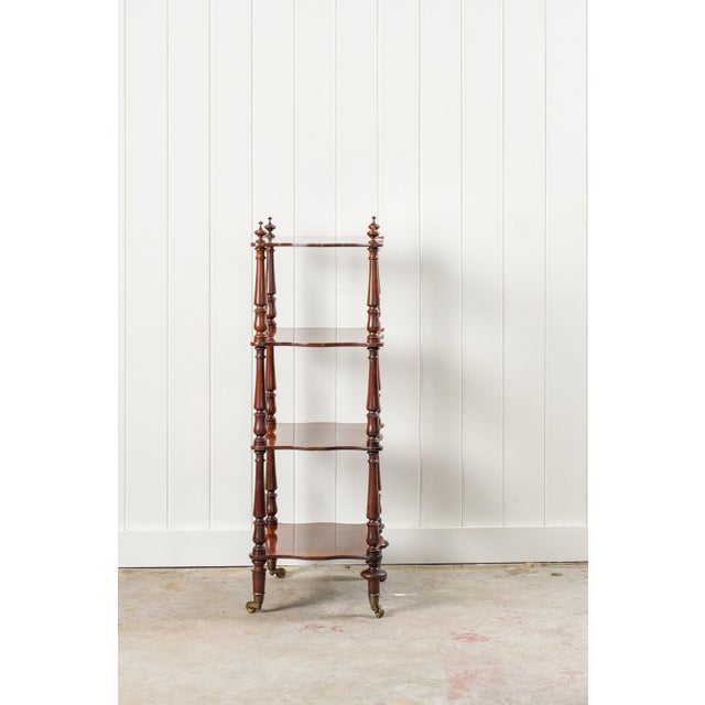 Victorian Late 19th Century Victorian Rosewood Whatnot With Scalloped Edge For Sale - Image 3 of 9
