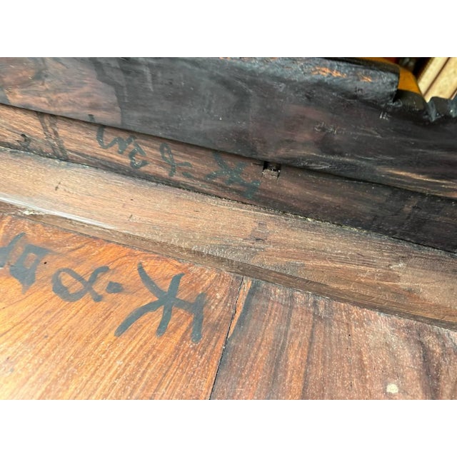Antique Chinoiserie Style Hand Carved Rosewood Square Center Card Dining Table. For Sale - Image 9 of 13