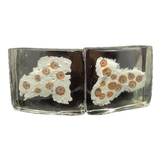 Vintage Murano Italy Glass Bookends - a Pair For Sale