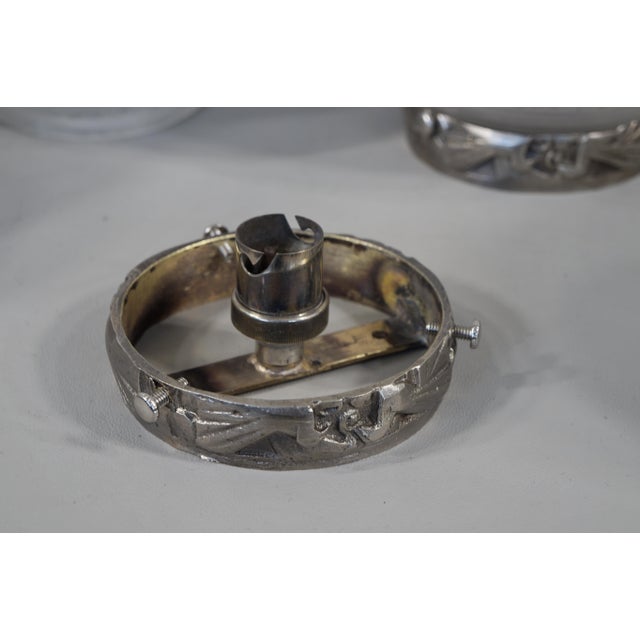 1930s French Art Deco Peacock Flush Mounts by Muller Freres - A Pair For Sale - Image 11 of 12