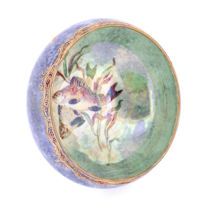 Ceramic Antique Wedgwood Daisy Makeig-Jones Fairyland Lustre Fish-Themed Porcelain Bowl For Sale - Image 7 of 13