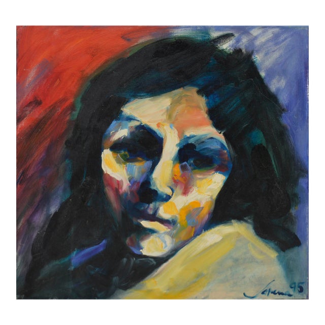 "Smoke and Mirrors" Fauvist Oil Portrait of a Woman by Sarena Rosenfeld For Sale