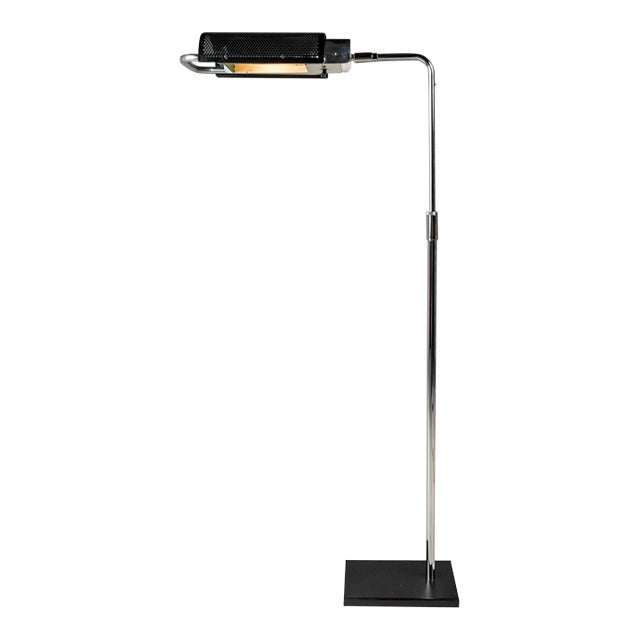 1960s Mid-Century Modern Koch & Lowy Industrial Omi "Eyeshade" Adjustable Floor Lamp For Sale