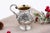 Silver Pot with Raised Floral Motifs Surrounding Monogram Card and Question Mark Handle For Sale - Image 3 of 4