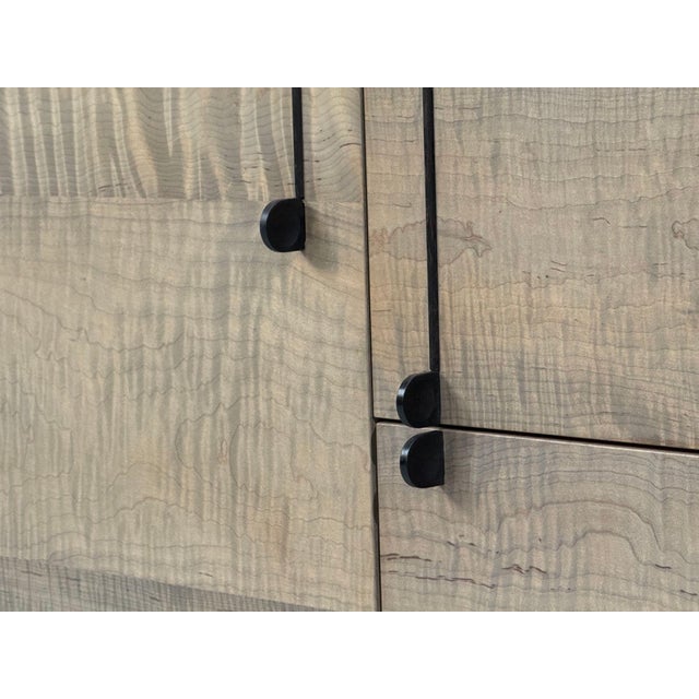 Black Bddw, Modern Sideboard, Ebonized Wood, Tiger Maple, Bronze, Usa, 2015 For Sale - Image 8 of 12