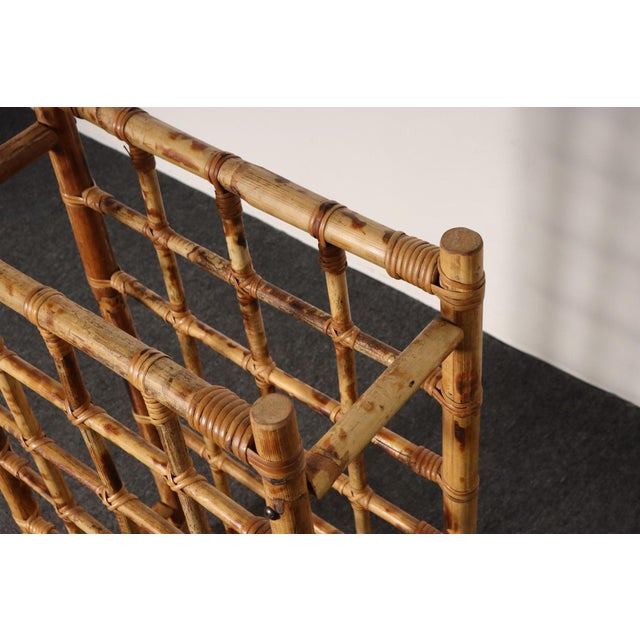 Vintage Bamboo and Rattan 24 Bottle Tabletop of Floor Wine Rack / Stand For Sale - Image 11 of 18