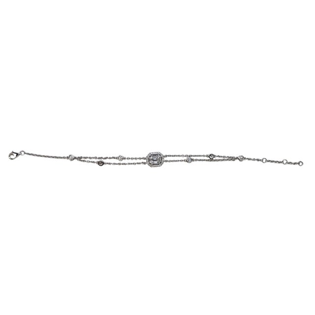 Early 21st Century Elegant 18k White Gold Bracelet With 1 Ct Natural White Diamonds, 5 Grams For Sale - Image 5 of 7