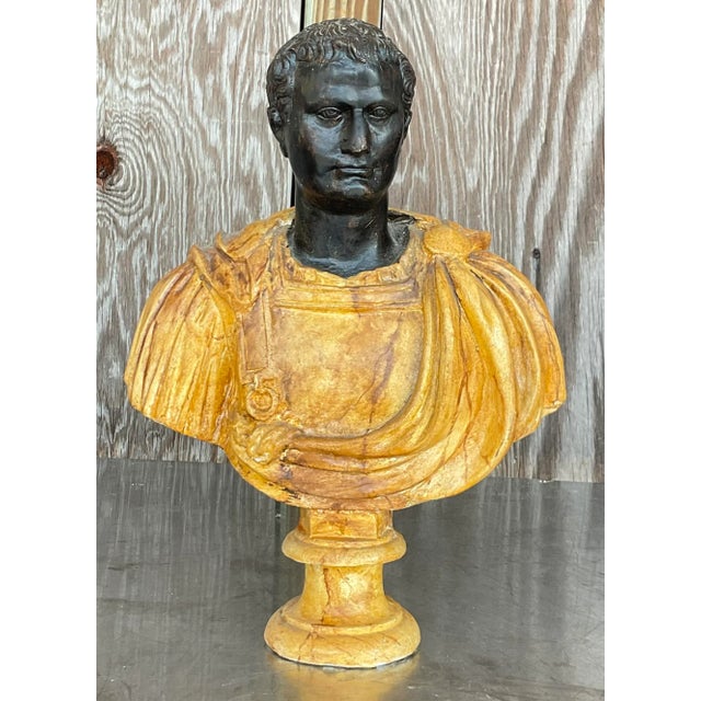 Early 20th Century Vintage Grand Tour Faux Finished Plaster Bust For Sale - Image 5 of 7