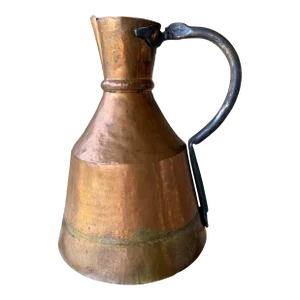 Circa 19th-Century Cramp Seam Copper & Wrought Iron English Milk Jug