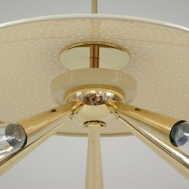 Metal Brass Dome 5-Light Pendant, Italy, 1950s For Sale - Image 7 of 15