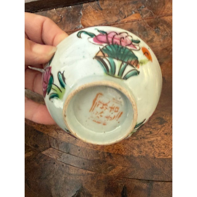 Ceramic Antique Chinese Famille Rose Porcelain Bowls - Pair For Sale - Image 7 of 12