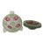 Villeroy & Boch Handpainted Green Fused Art Glass Round Bowls Apples/Leaves- Set of 4 For Sale