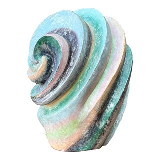 Vintage Hand Painted Geometric Sculpture. For Sale