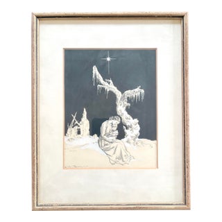 William Andrew (Willy) Pogány. Art Nouveau Mix Medium Illustration on Paper Signed For Sale