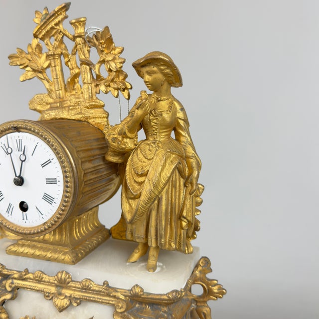 Antique 19th Century Parisian Fireplace Clock For Sale - Image 6 of 12
