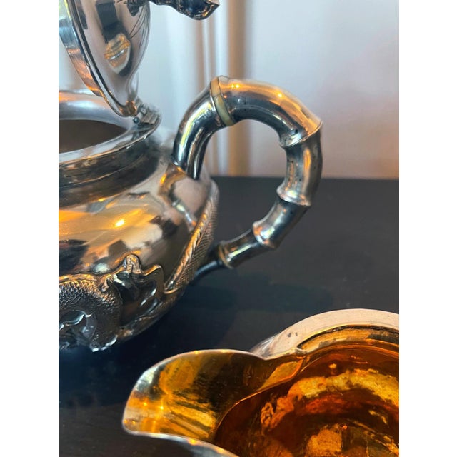 Early 20th Century Chinese Export Silver Tea Set with Original Box Zee Wo - 4 pcs For Sale - Image 12 of 16