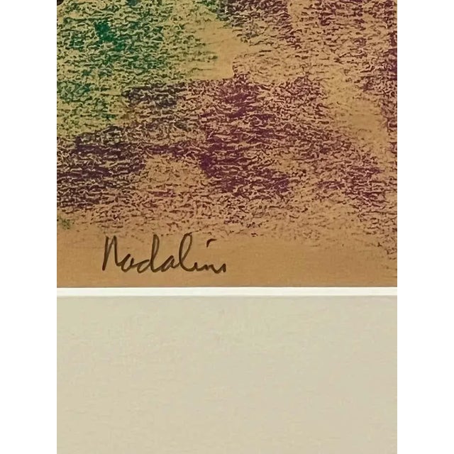 Late 20th Century “Nude in the Green Realm” Sitting Woman Portrait - Pastel by Louis Nadalini For Sale - Image 5 of 5