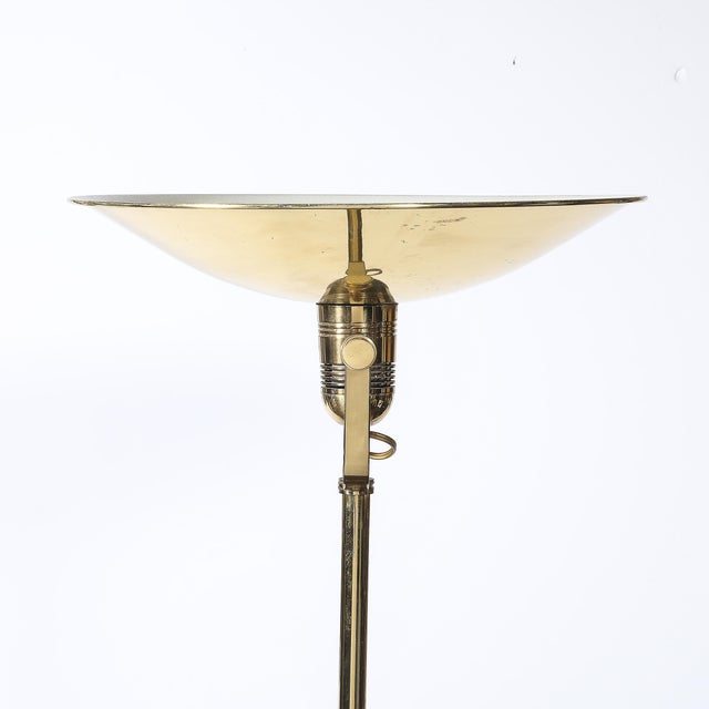 Pair of Mid-Century Articulating Polished Brass Torchieres Signed Nessen Studios For Sale - Image 13 of 18