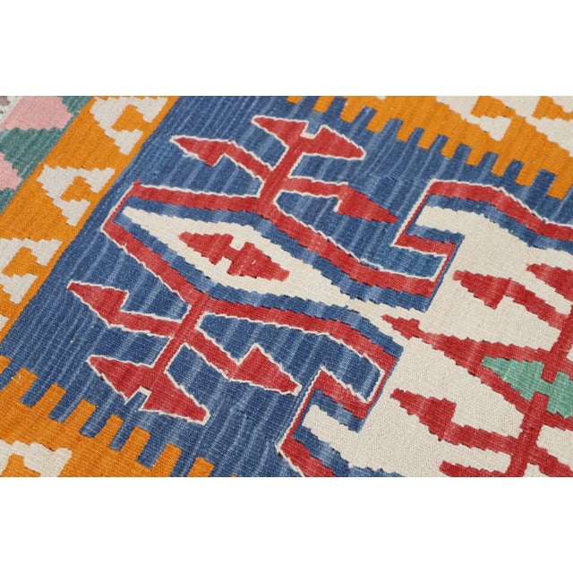 1960s 1960s Tribal Orange Hand Knotted Kilim Rug For Sale - Image 5 of 8