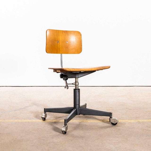 Czech Workshop Swivel Desk Chair, 1960s For Sale - Image 11 of 11