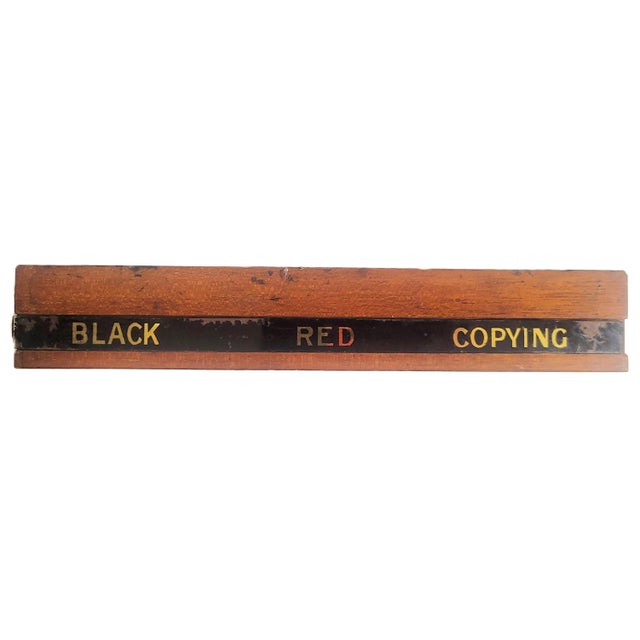 English 19th C Mahogany & Reverse Painted Glass 3 Jar Desk Inkwell For Sale - Image 14 of 16