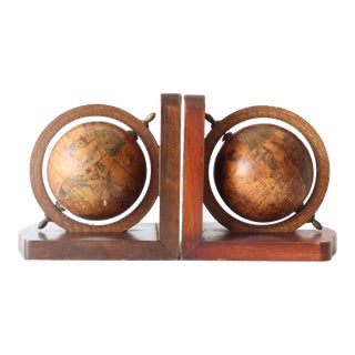 Midcentury Italian Globe Bookends- a Pair For Sale